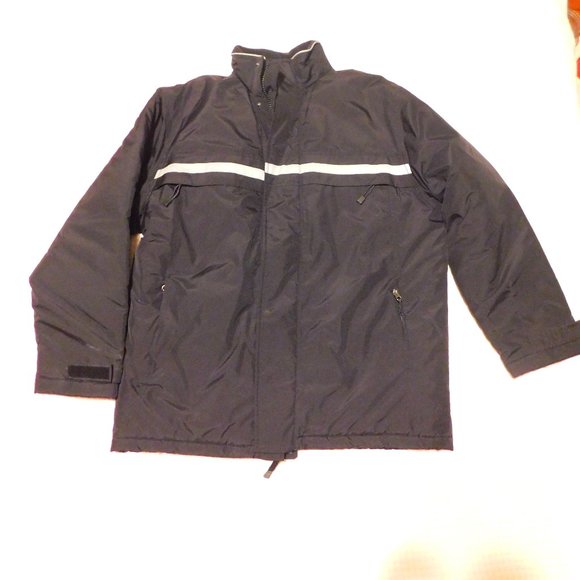 OLD NAVY Rain Parka Insulated Super Warm yet Lightweight Reflective Stripe Sz L - Picture 1 of 10